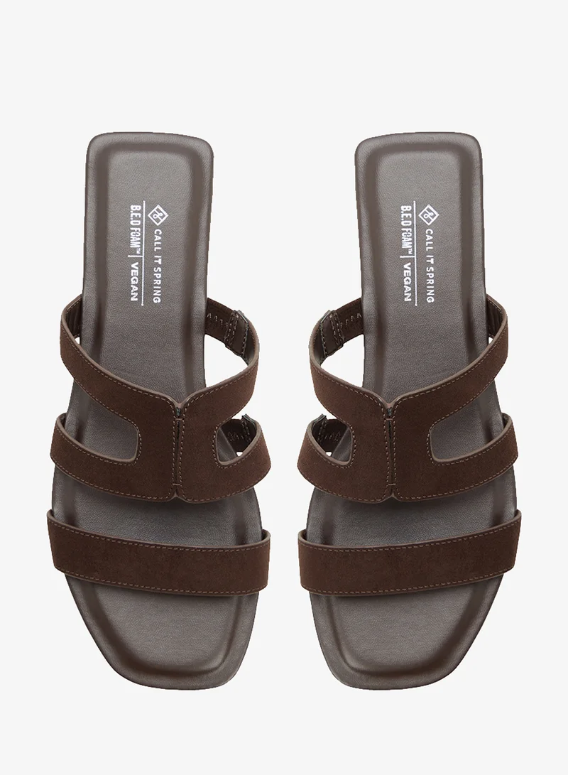 Call it Spring DARK BROWN Harleey Slip On Sandals for Women | Best Price UAE