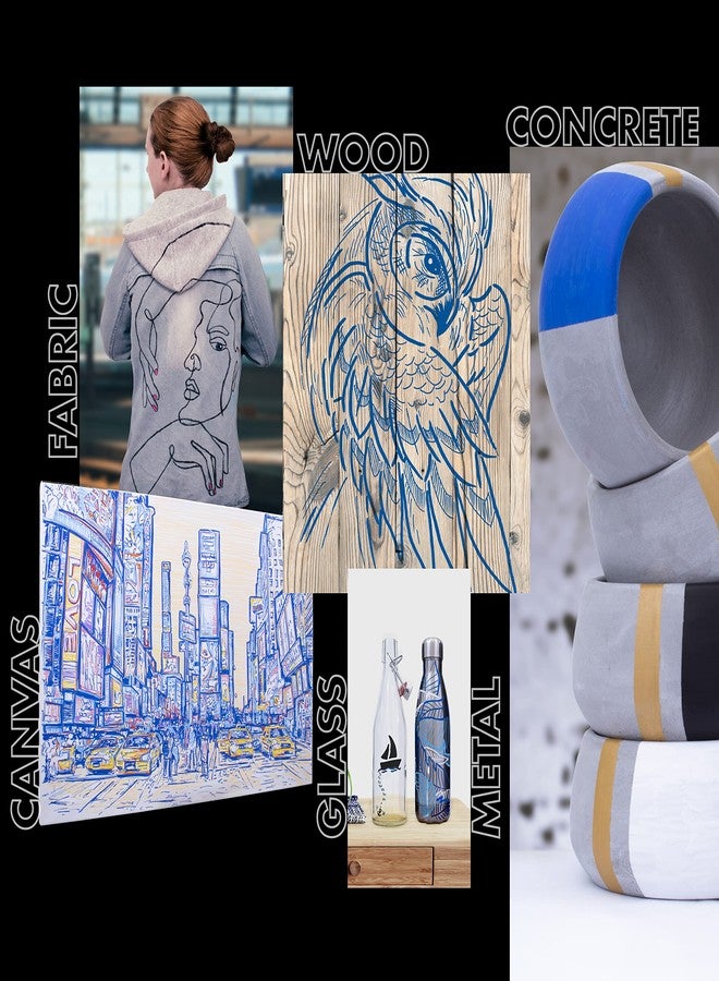 Marabu YONO Pastel Paint Markers - 6 Acrylic Paint Markers for Metal, Stone, Wood, Canvas, Glass, Ceramic, Plastic, Leather - Paint Pens for Rocks, Mugs, Graffiti, Tumbler Making, and Shoes - Image 5