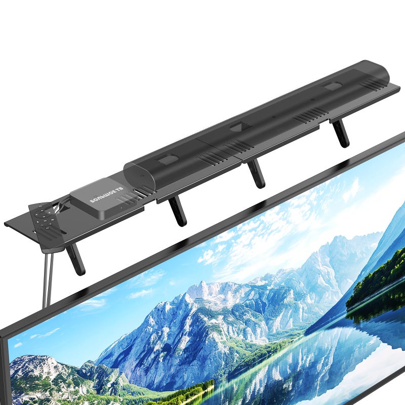 CUISIBOT Soundbar Mount, No Drilling Steel TV Top Shelf Fits Most of Sound Bars Up to 15 Lbs, Universal Sound Bar TV Mount Bracket, Sound Bar Stand Compatible with Samsung, Sony, LG,Bose, 33.8x4.7inch - Image 1