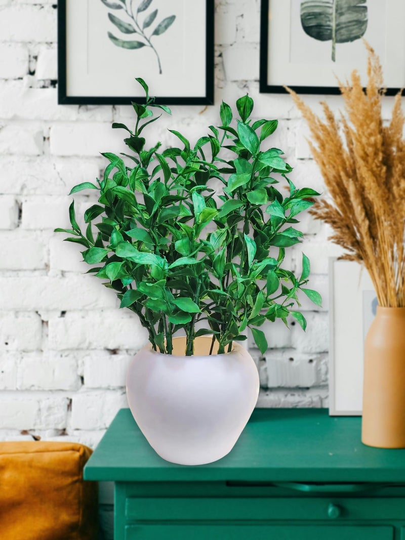 ARTSY® Artificial Plants with Pot for Home Decor, Leaves, Plants for Pot/vase, Home/Office Decor, Gift, Craft, Artificial Flowers with Pot, Combo, Pack of 1 Piece, 35 cm Height, Green Mix - Image 4