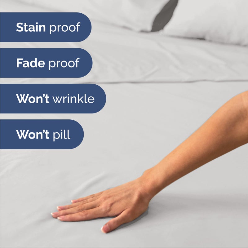 CGK Unlimited King Size 4 Piece Sheet Set - Comfy Breathable & Cooling Bed Sheets Set - Hotel Luxury Bedding for Women, Men, Kids, Teens, Boys & Girls - Deep Pockets, Soft and Wrinkle Free - Oeko-Tex - French Grey - Image 5