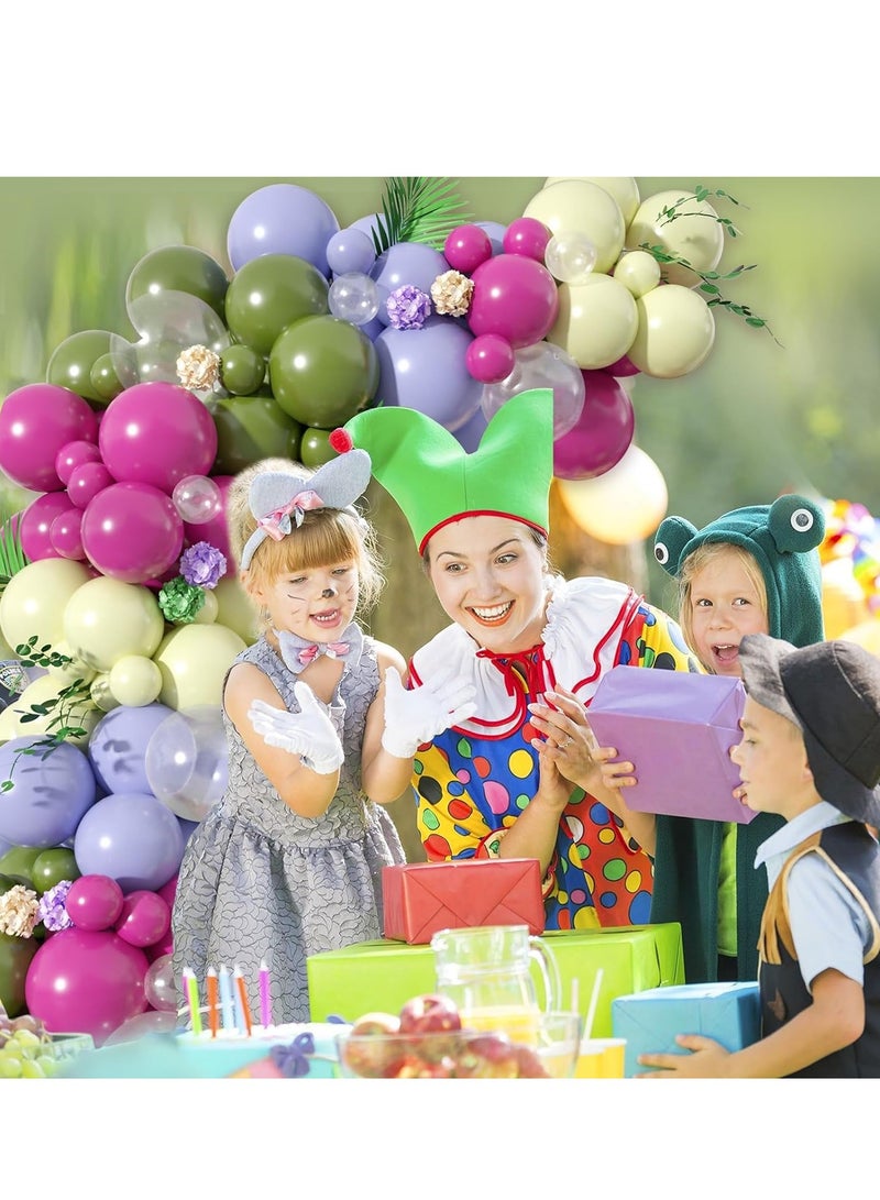 SYOSI Paready Green Pink Balloons Garland Arch Kit, 125Pcs Retro Peach Arch, Macaron Purple Yellow Balloon for Flower Theme Wedding Bridal Shower Birthday Baby Party Decoration - Image 4