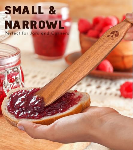 ICSTI Skinny Spurtle for Sourdough Starter, Mixing, Reaching Bottom of Jar, Dough Whisk, Natural from High Moist Resistance Teak, Spurtles Kitchen Tools Wooden Kitchen Utensils for NonStick Cookware - Image 5