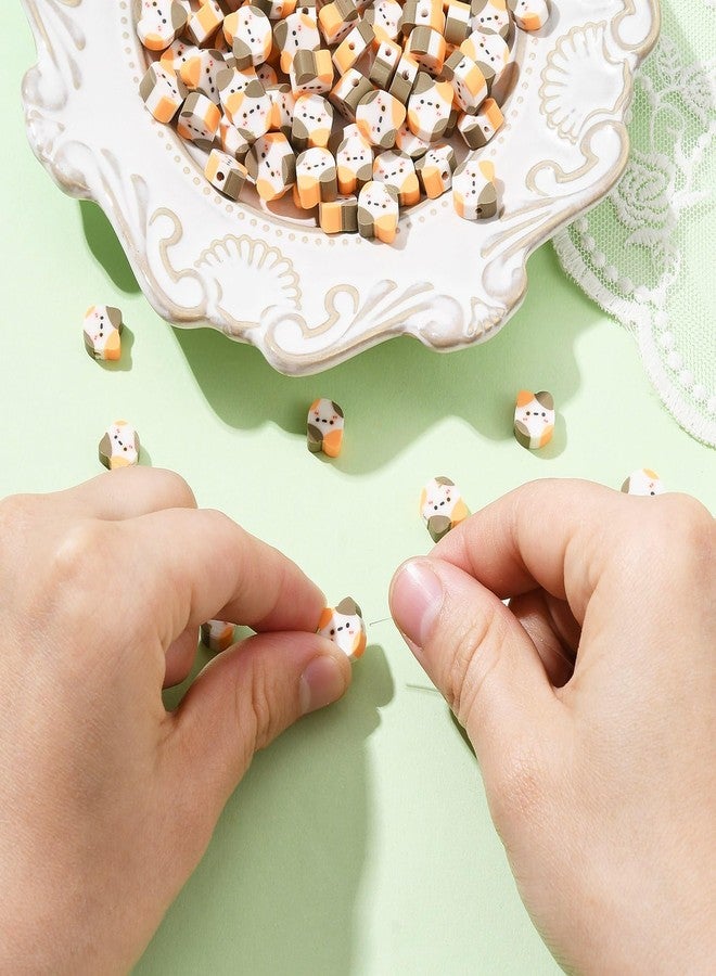 Ipotkitt 100 Pcs Handmade Polymer Clay Cat Head Animal Cat Shape Cartoon Pet Kitten Cat Loose Spacer Beads for Necklace Bracelet Jewelry Making - Image 5