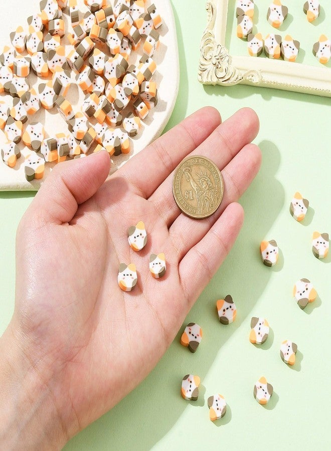 Ipotkitt 100 Pcs Handmade Polymer Clay Cat Head Animal Cat Shape Cartoon Pet Kitten Cat Loose Spacer Beads for Necklace Bracelet Jewelry Making - Image 3