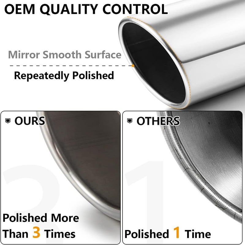 A-KARCK Polished Stainless Steel Exhaust Tip - 4" Inlet, 6" Outlet, 12" Length - Image 3