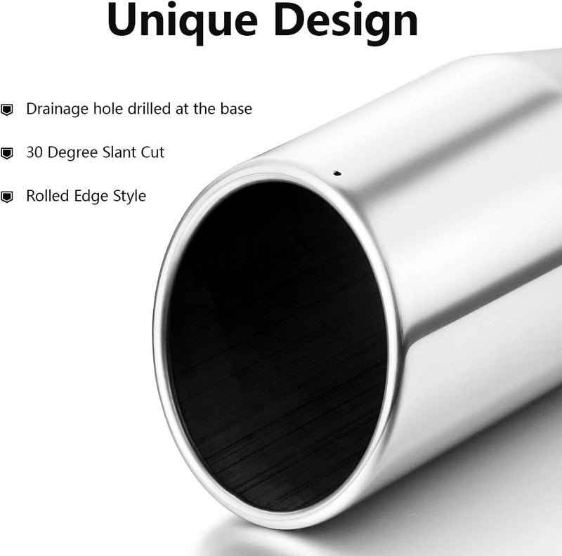 A-KARCK Polished Stainless Steel Exhaust Tip - 4" Inlet, 6" Outlet, 12" Length - Image 5