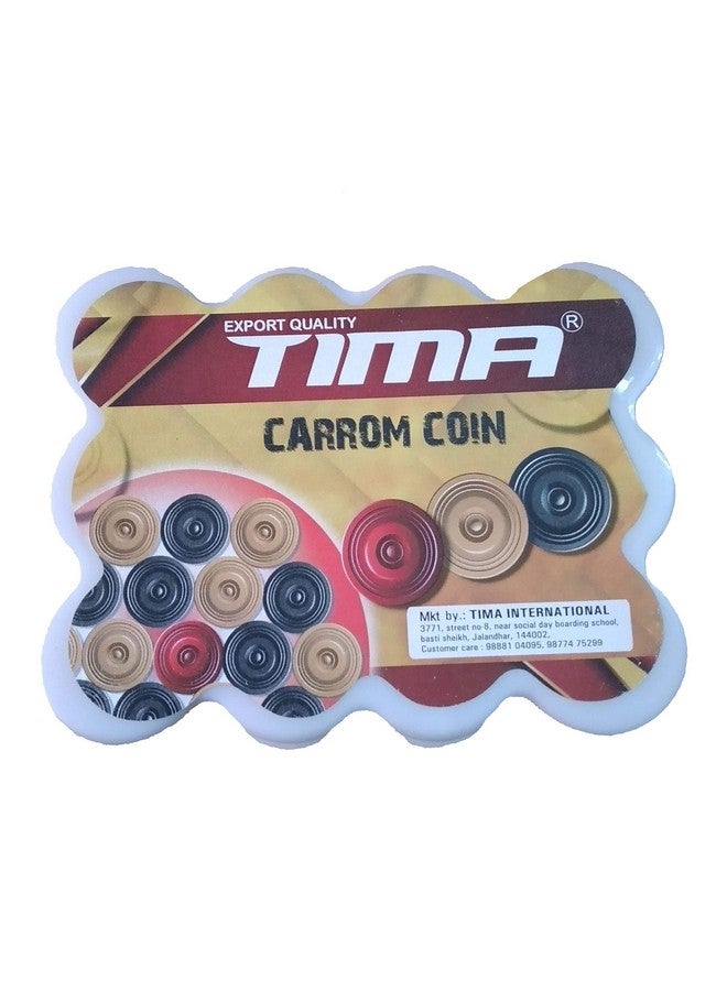 Tima Carrom Coin Sets (Carom Coins 24 Pcs with 1 Striker and 1 Powder) - Image 2