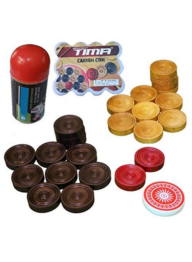 Tima Carrom Coin Sets (Carom Coins 24 Pcs with 1 Striker and 1 Powder) - Image 1