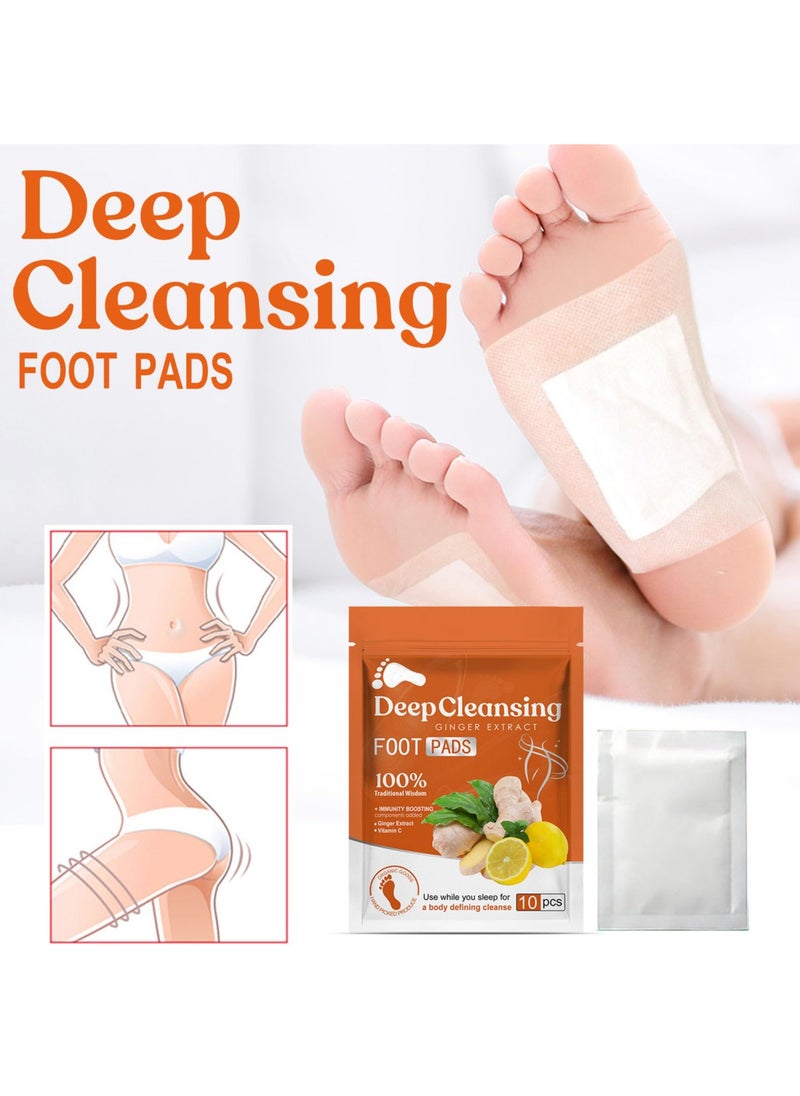 Generic - Ginger Detox Foot Pads - 10 Pcs Deep Cleansing Patches to Eliminate Toxins & Moisture for Refreshing Foot Detoxification - Image 1
