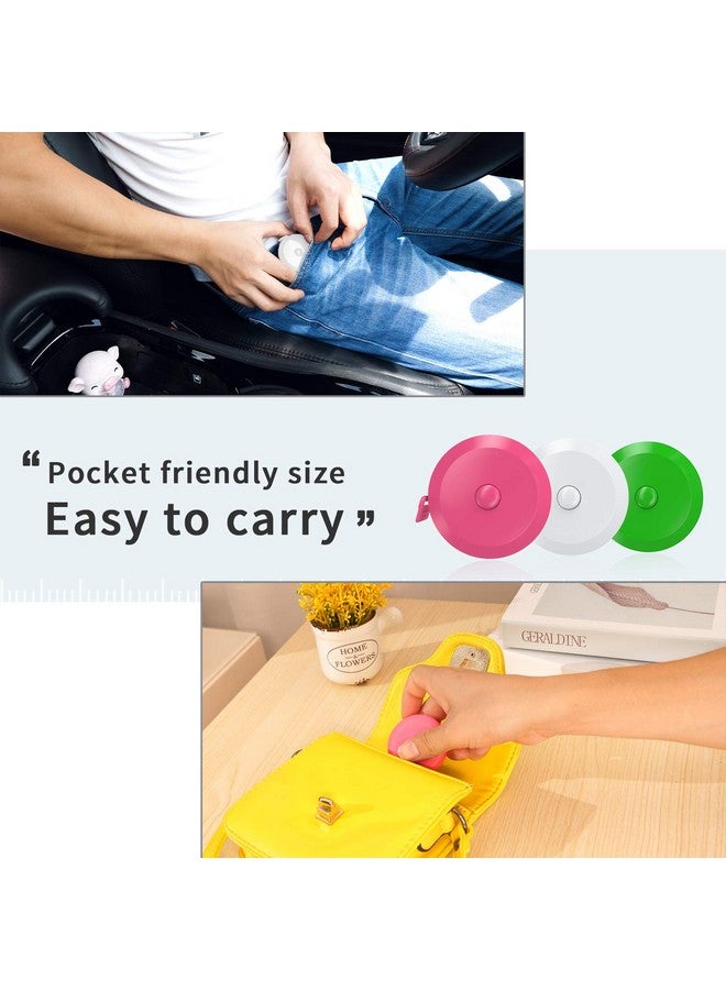 DiCUNO 60 Inch 1.5 Meter Soft Retractable Measuring Tape Pocket Body Tailor Sewing Craft Cloth Tape Measure (8 Colors Package) - Image 5