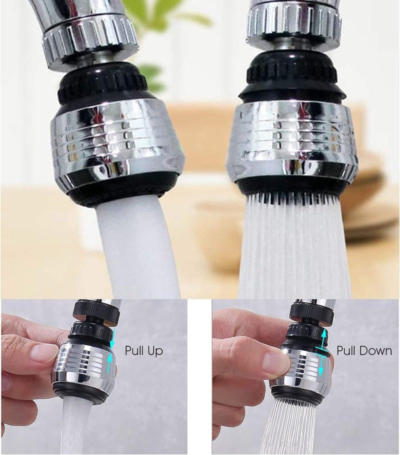 KRIVETY 3 pcs Faucet Extender Tap Extensions Tap Aerator Tap Attachment Rotating Tap Kitchen Tap Spray HeadTap Extender WaterSaving Tap for Kitchen and Bathroom BLACKD Pack of 2 - Image 3