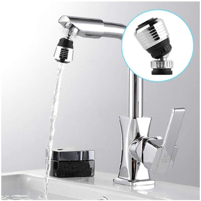 KRIVETY 3 pcs Faucet Extender Tap Extensions Tap Aerator Tap Attachment Rotating Tap Kitchen Tap Spray HeadTap Extender WaterSaving Tap for Kitchen and Bathroom BLACKD Pack of 2 - Image 2