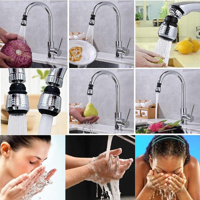 KRIVETY 3 pcs Faucet Extender Tap Extensions Tap Aerator Tap Attachment Rotating Tap Kitchen Tap Spray HeadTap Extender WaterSaving Tap for Kitchen and Bathroom BLACKD Pack of 2 - Image 4