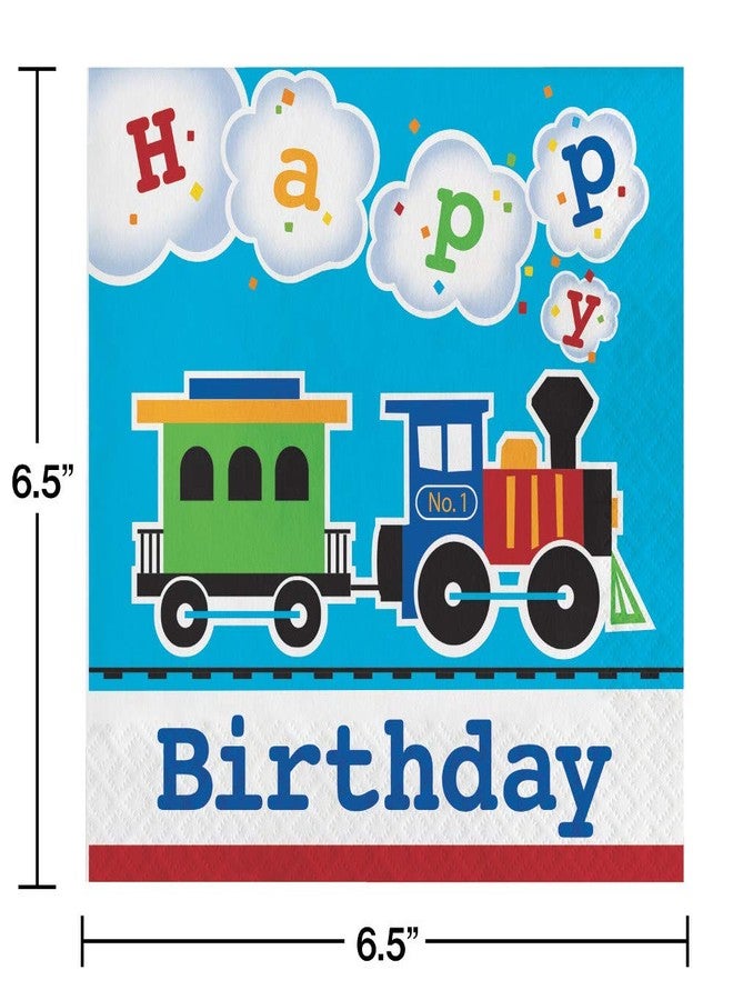 CREATIVE CONVERTING All Aboard Train Birthday Napkins, 48 ct - Image 2