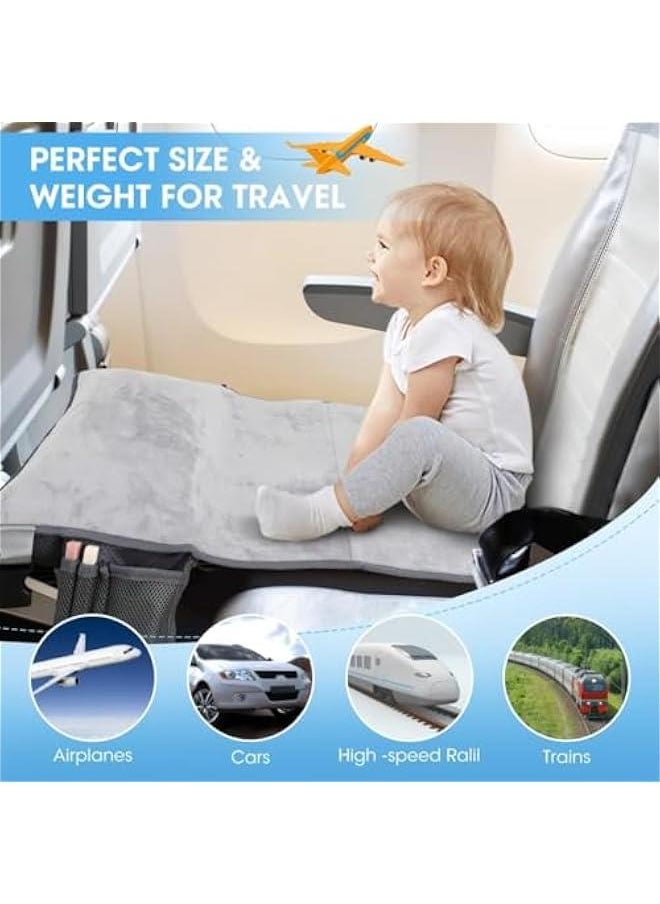 Toddler Airplane Travel Bed, Kids Airplane Seat Extender Travel Seat Inflatable Airplane Foot Rest Portable Airplane Travel Bed