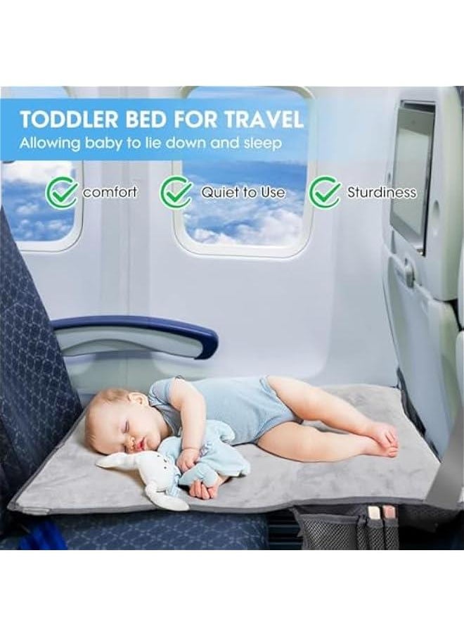 Toddler Airplane Travel Bed, Kids Airplane Seat Extender Travel Seat Inflatable Airplane Foot Rest Portable Airplane Travel Bed