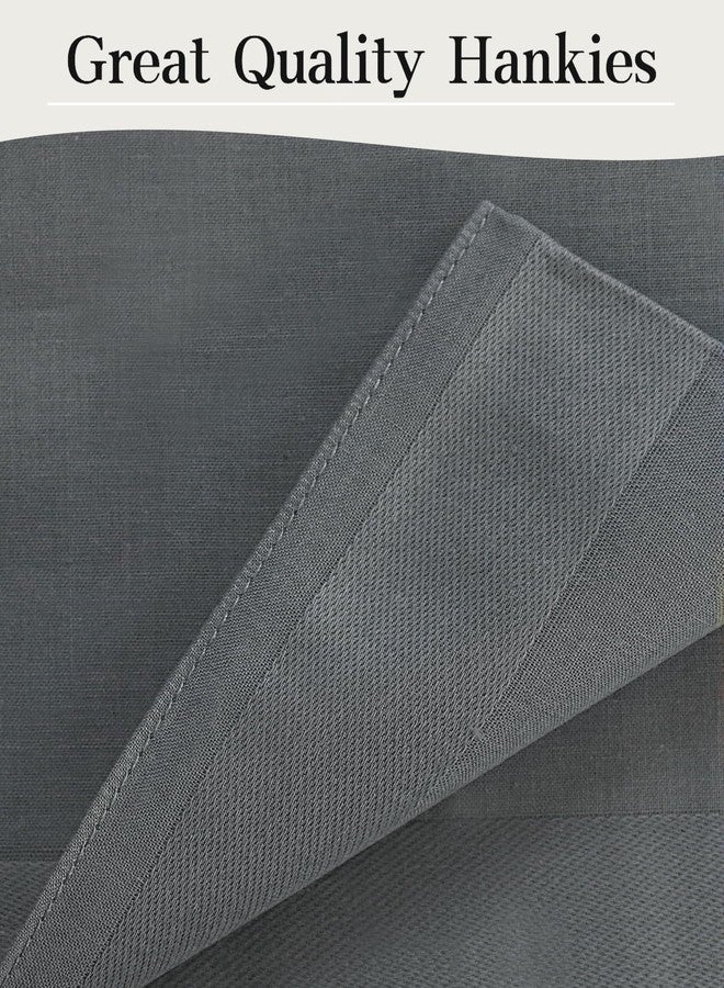 Bycc Bynn Men's Handkerchiefs Soft Cotton Solid Colour Classic Hankie (6, Dark Gray) - Image 5