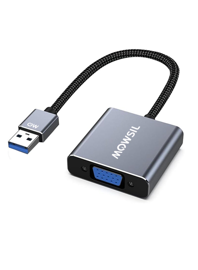 MOWSIL USB to VGA Adapter, 1080P USB 3.0 to VGA Full HD Converter[Aluminium Shell] - Image 1