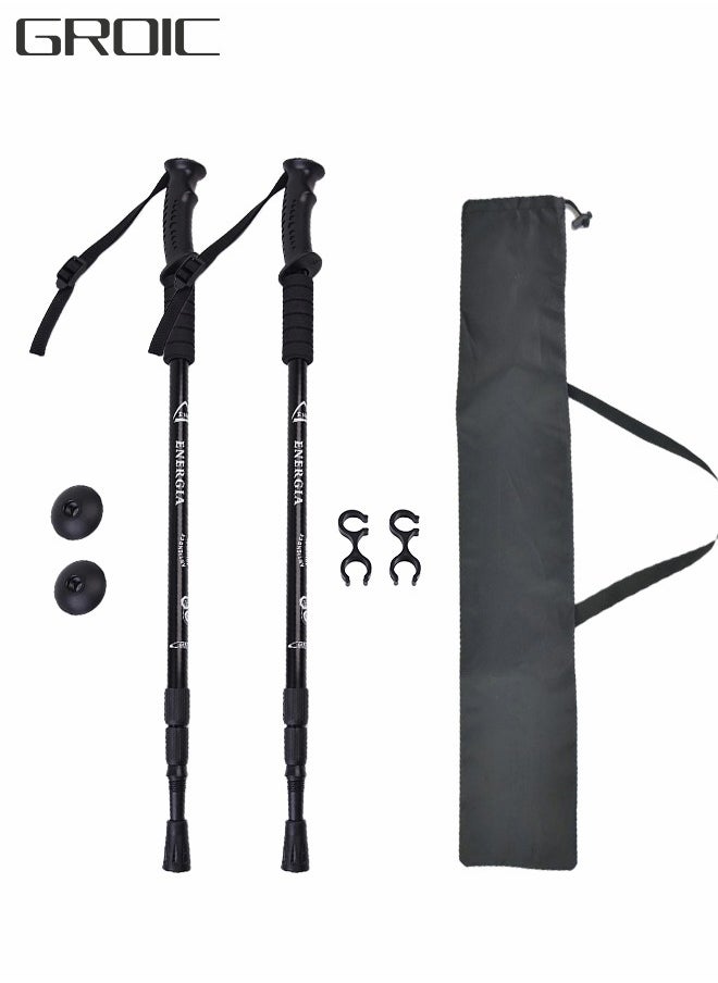 GROIC Trekking Poles Lightweight Aluminum Hiking Walking Sticks, Adjustable Collapsible Shock Absorbing Quick & Twist Lock Trekking Pole with Soft Grip for Men Women Hiking Backpacking  - Image 1