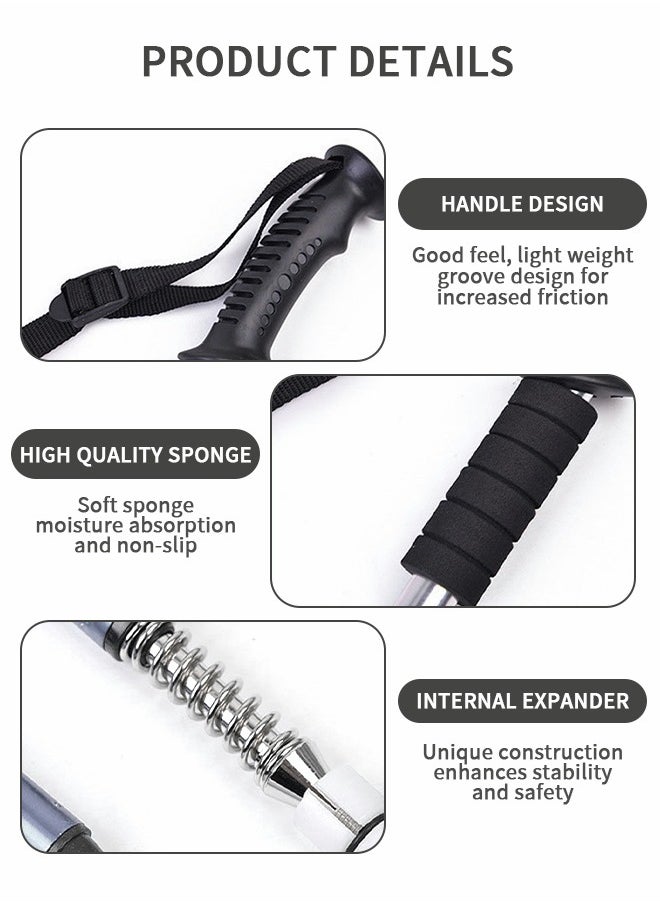 GROIC Trekking Poles Lightweight Aluminum Hiking Walking Sticks, Adjustable Collapsible Shock Absorbing Quick & Twist Lock Trekking Pole with Soft Grip for Men Women Hiking Backpacking  - Image 3