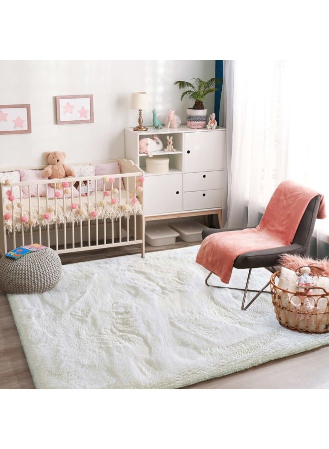 Jelymark Super Soft Shaggy Rug for Bedroom, 6x9 Feet Fluffy Carpet for Living Room, Fuzzy Indoor Plush Area Rug for Home Decor, Furry Floor Rugs for Dorm, Kids Nursery Rug for Girls, Cream White - Image 4