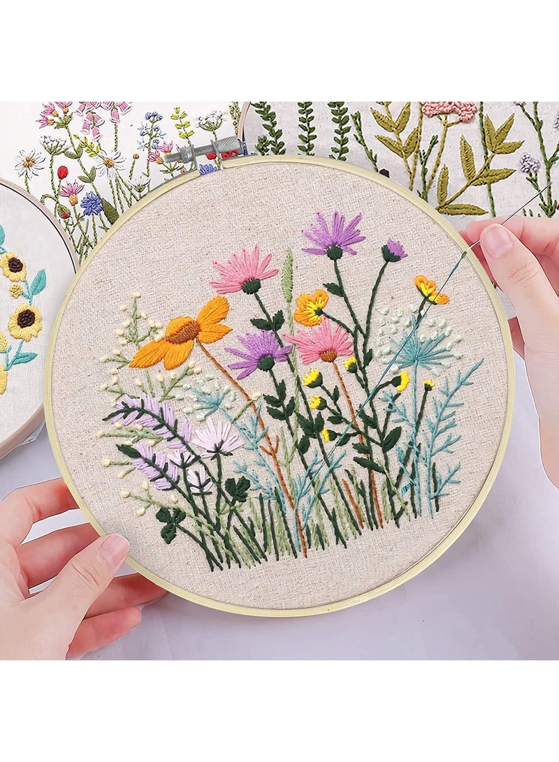 Sweet seven طقم بدء التطريز الكامل: 4 عبوات مع حلقة، خيوط ملونة، مقصات، وتعليمات - مثالي للمبتدئين من جميع الأعمار - أطقم تطريز يدوية للبالغين والأطفال - Image 4