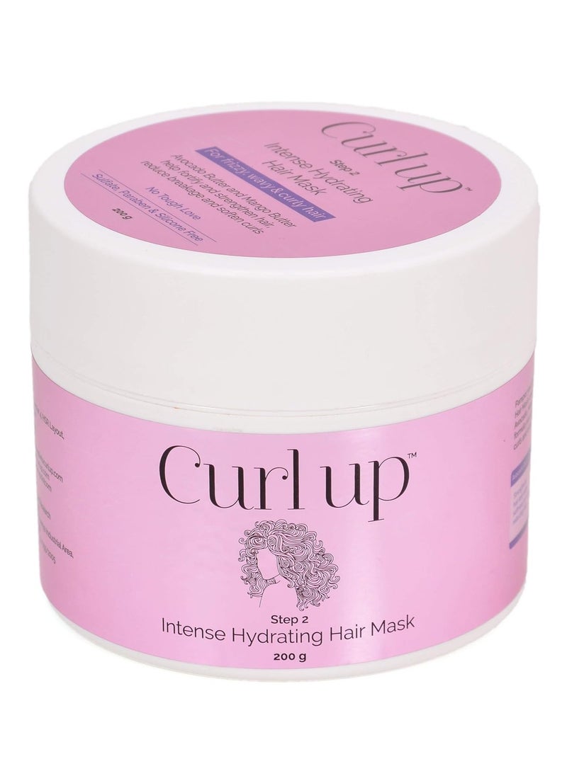 Curl Up Intense Hydrating Hair Mask - Deep conditioner for Curly Hair - Sulphate Paraben And Silicone Free - 200g  - Image 1