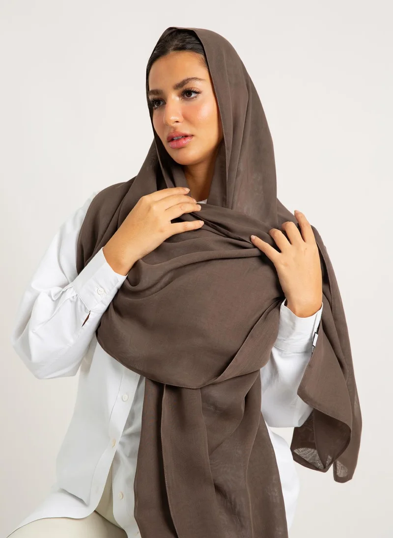Kaafmeem Mocha Brown Voile Tarha