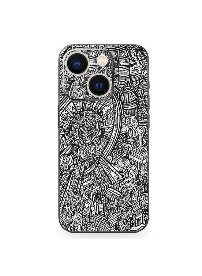 erorex For iPhone 13 mini All-inclusive PET Phone Decal Adhesive Sticker(Ferris Wheel)
