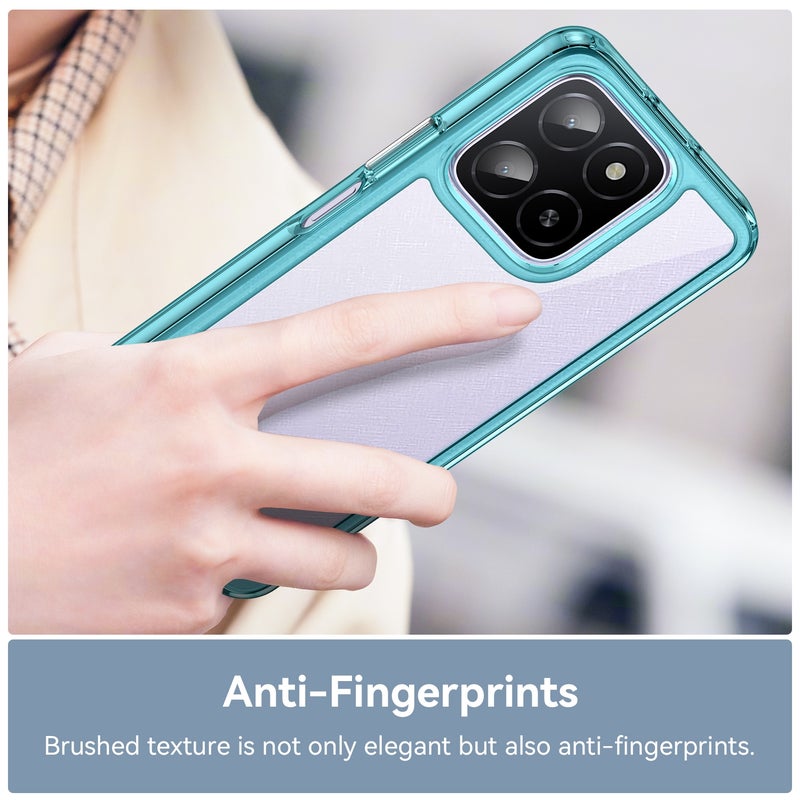BURAQ Case Cover For Honor X5b Colorful Series Acrylic Hybrid TPU Phone Case(Transparent Blue) - Image 5