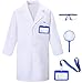 TOGROP 4Pcs Doctor Scientist Lab Costume for Kids Role Play Thick White Coat Birthday Party Gift 1012 Years - Image 2