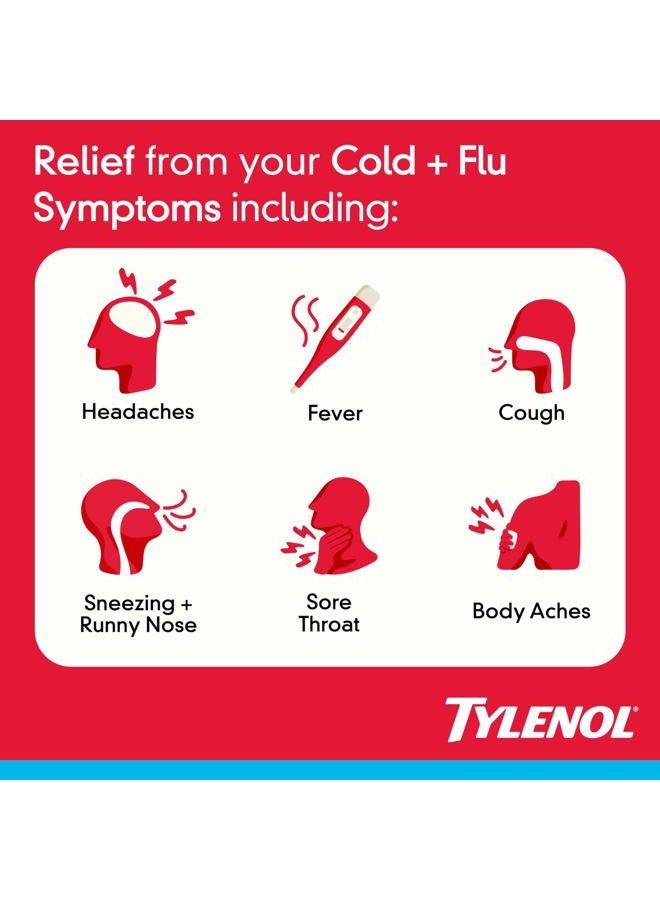 Tylenol عبوة مكونة من جيل سائل متعدد الأعراض للبرد والإنفلونزا نهارًا وليلاً، دواء لتخفيف أعراض البرد والإنفلونزا، مسكن للألم ومخفض للحمى + مثبط للسعال ومضاد للهستامين، 24 حبة - Image 2