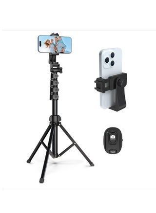 64-Inch Cell Phone Selfie Stick Tripod, Phone Tripod Stand All-in-1 With Wireless Remote,100% All Aluminum Stick And Legs,Lightweight, Phone Tripod For iPhone 16/15 Series, Galaxy S25, GO Pro,Digital Camera - pzsku/Z1B76DEC1EEE4EEF79FE2Z/45/1747643677/31619704-b70b-43df-b321-16b0dac04dcd