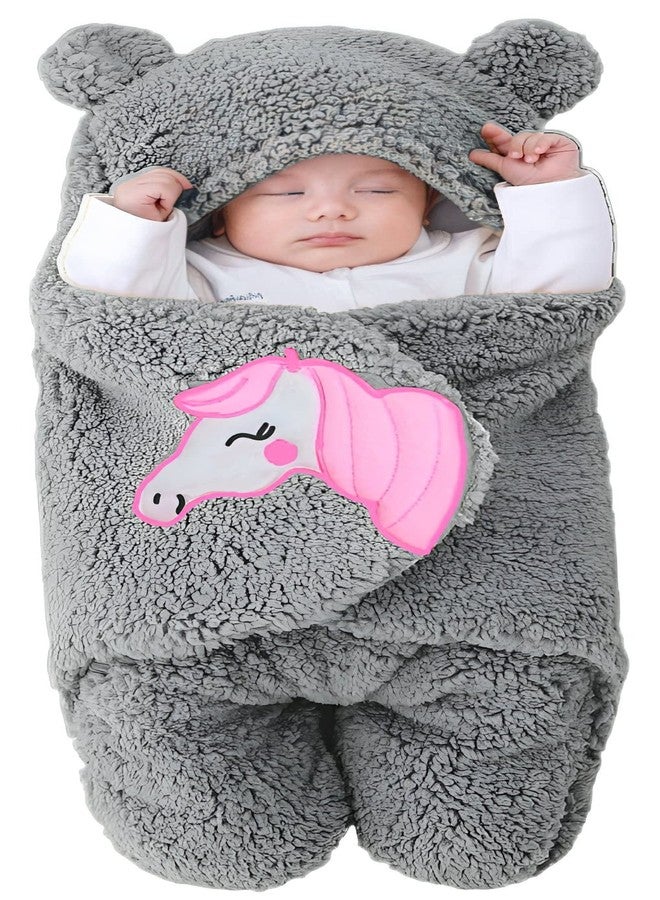 BRANDONN Baby Blankets New Born Pack of Wearable Hooded Swaddle Wrapper Sleeping Bag for Baby Boys and Baby Girls Pack of 1 (0-6 Months, Grey) - Image 2