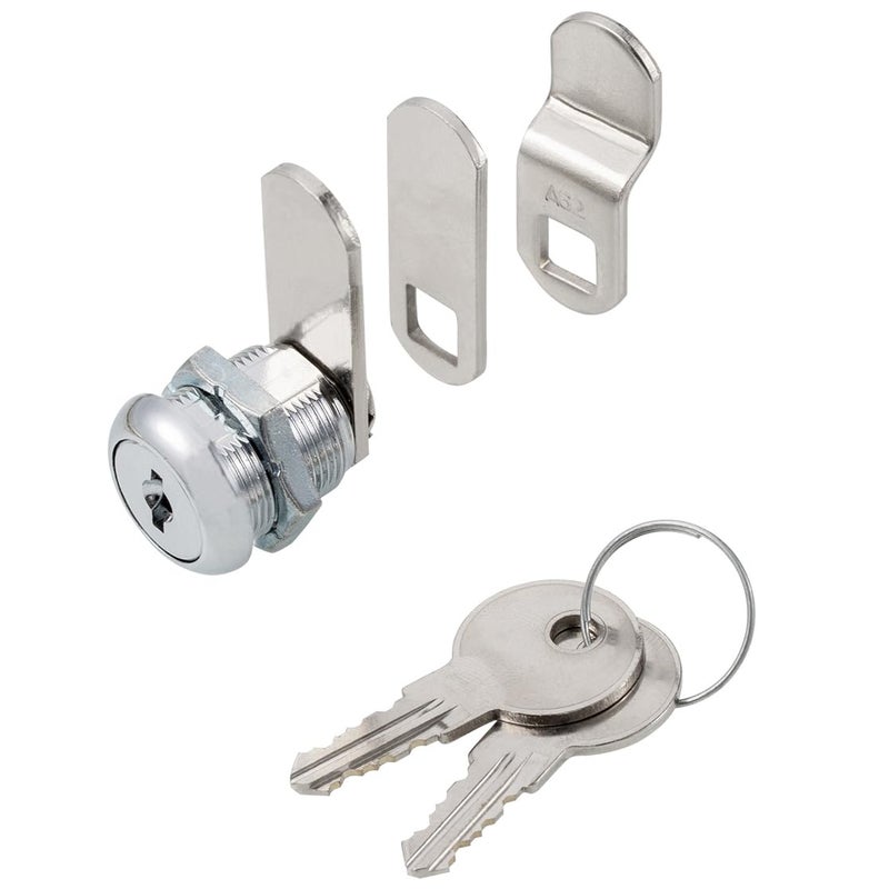 WOOCH Cabinet Cam Locks Keyed Alike  5/8  Cylinder Cam Locks For Tool Box Rv Compartment Mailbox Vending Machine Drawer File Cabinet  Fits 3/8  Max Panel Thickness  Chrome Finish With 3 Cams And 2 Keys - Image 5