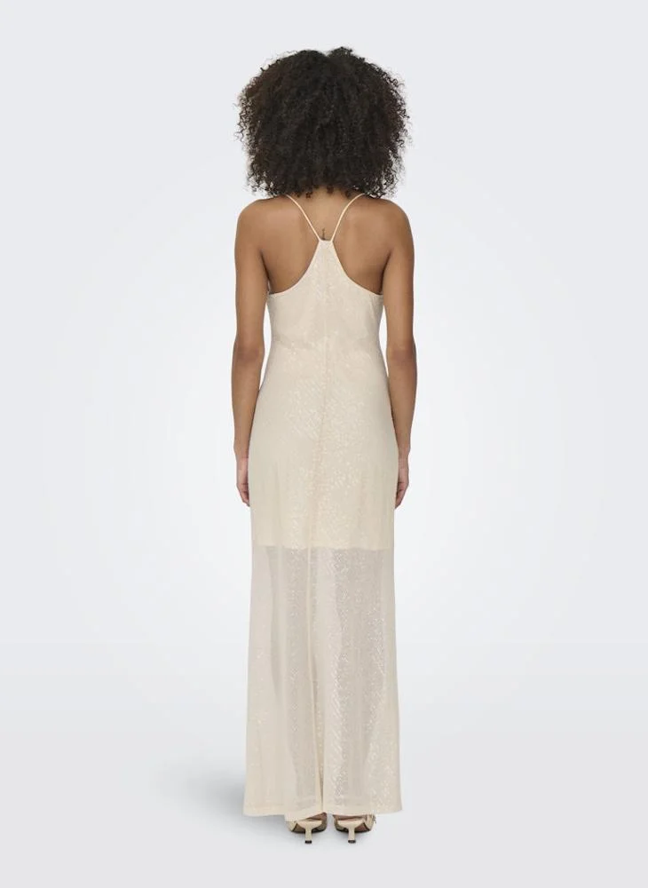 ONLY Oleena Strap Sequins Maxi Dress