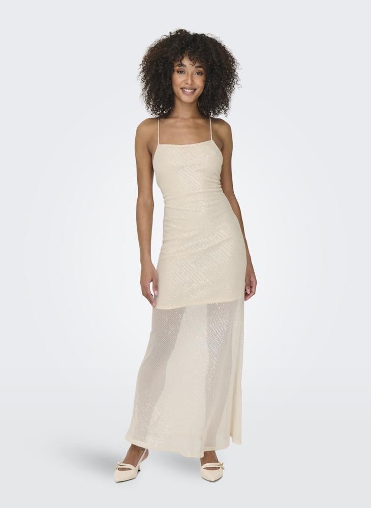 ONLY Oleena Strap Sequins Maxi Dress  - Image 5