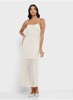 ONLY Oleena Strap Sequins Maxi Dress  - Image 4