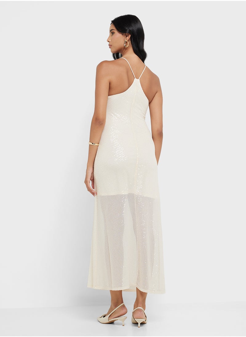 ONLY Oleena Strap Sequins Maxi Dress  - Image 2
