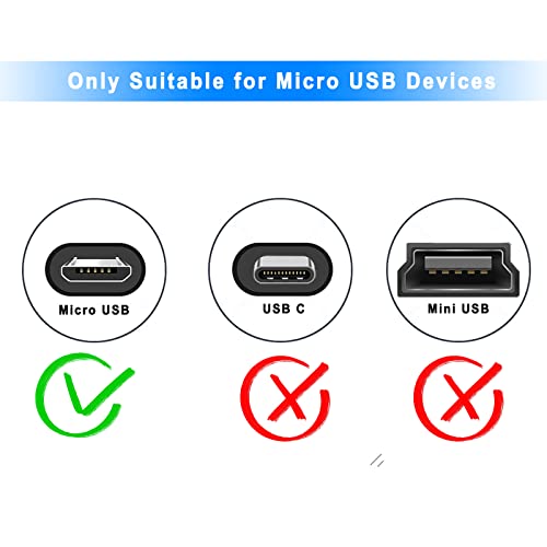 Herfair USB to Micro USB Cable 6Inch Right Angle Short USB Micro Cord 90 Degree Fast Charging Cable with Gold Plated Connectors for Galaxy S7/S6/S5 Kindle Fire TV Stick More (3-Pack) - Image 3