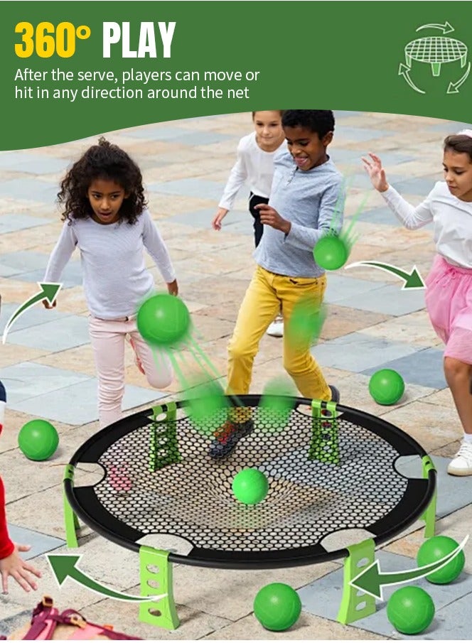 Sumkyle Mini Volleyball Outdoor Team Game Set (Includes 2 Balls, Inflator, Carrying Bag and Rules) - Outdoor Lawn, Beach and Tailgate Round Net Game for Kids, Teens and Adults - Image 3