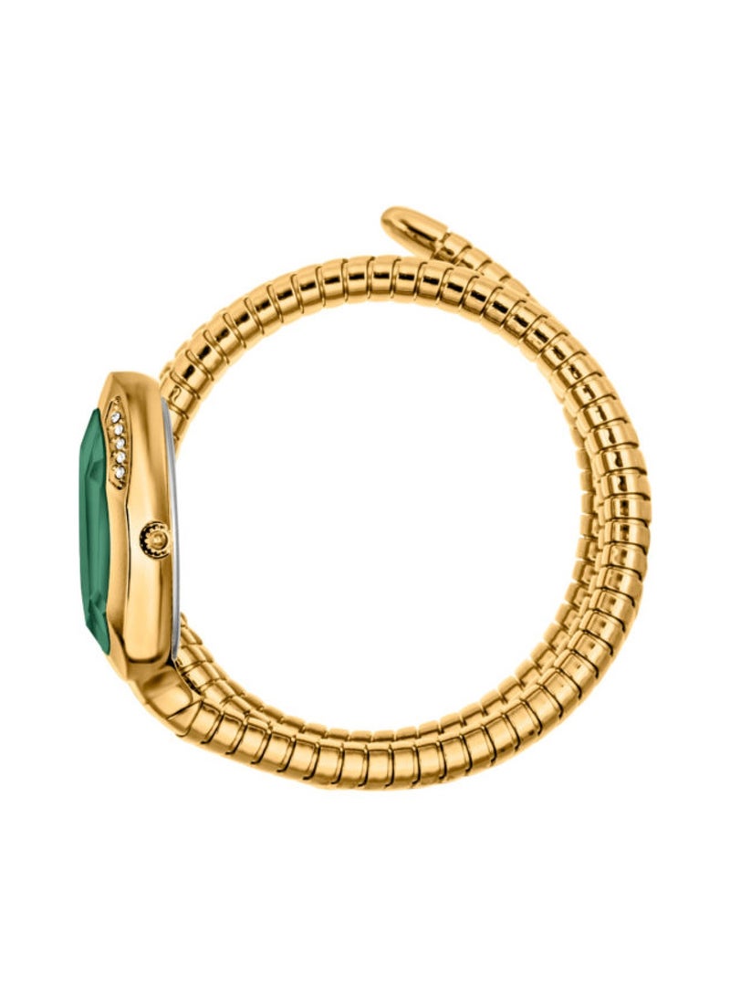 Just Cavalli ساعة نسائية جلام إيفو 9 دوبيو ذهبية صفراء وخضراء JC1L224M0045 - Image 2