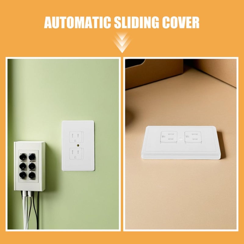 4pcs Proofing Self-closing Electrical Outlet Covers, Anti-electric Shock Safety Plug Protectors for Standard Wall Sockets, White Socket Cover Plates for Safety - Image 3