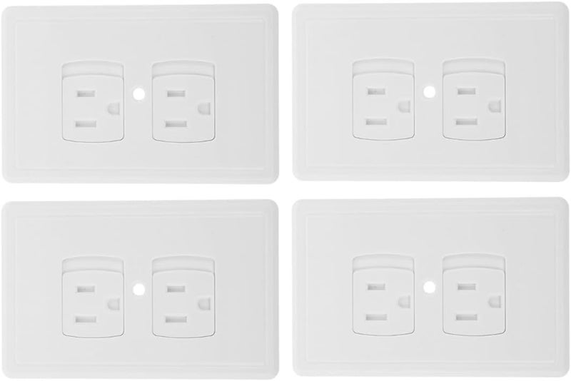 4pcs Proofing Self-closing Electrical Outlet Covers, Anti-electric Shock Safety Plug Protectors for Standard Wall Sockets, White Socket Cover Plates for Safety - Image 1