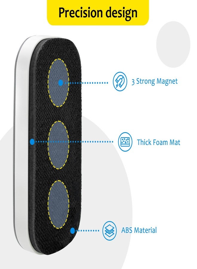 maxtek Magnetic Dry Erase Eraser, Glass Board Erasers, 4 Pack, Whiteboard Eraser for Dry Erase Board, Glass Board, Calendar Board, Office and School Supplies (Gray) - Image 2
