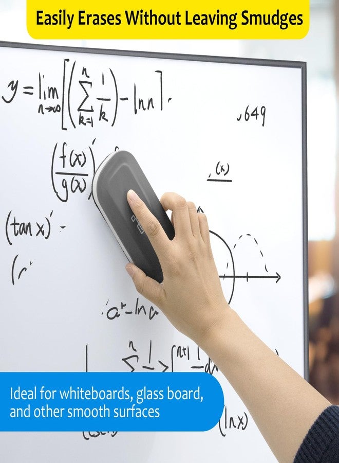 maxtek Magnetic Dry Erase Eraser, Glass Board Erasers, 4 Pack, Whiteboard Eraser for Dry Erase Board, Glass Board, Calendar Board, Office and School Supplies (Gray) - Image 4