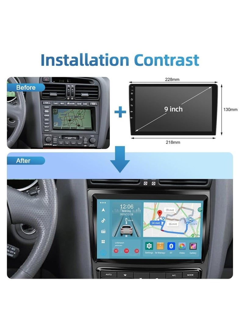 SHEZA STAR ستيريو سيارة أندرويد لسيارات لكزس GS300 و لكزس IS 1999-2005 6GB RAM 128GB ROM يدعم بطاقة SIM، Carplay، M-Link واي فاي BT، راديو GPS، شاشة تعمل باللمس IPS.QLED بحجم 9 إنش مع كاميرا AHD مرفقة - Image 2