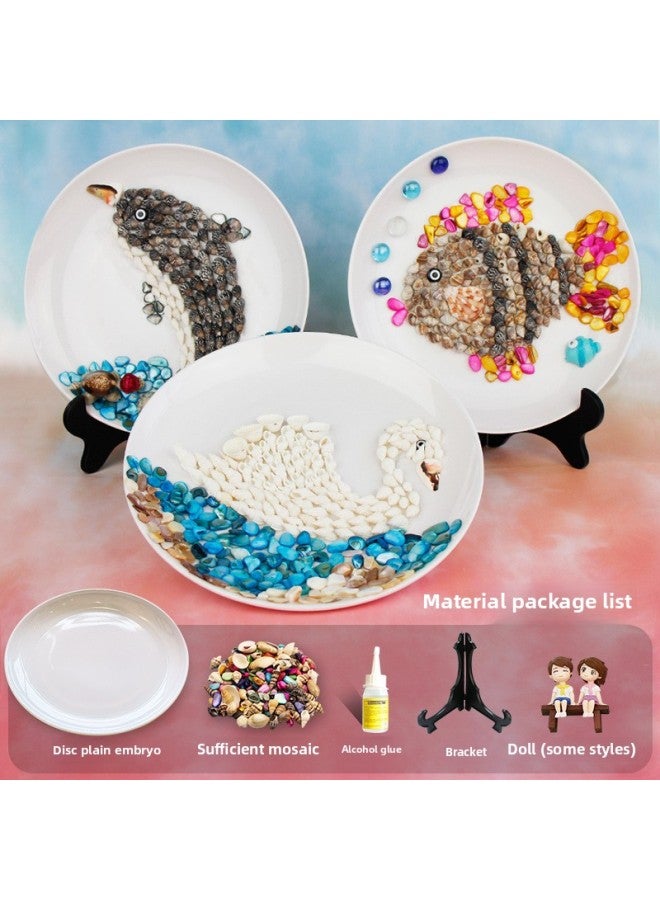 DIY Handmade Homemade Plate Art Material Bag Creative Kindergarten Teacher's Day Gift For Homemade Parent-child Puzzle-Color:Girl's Flower Skirt Disc DIY Material Package  - Image 4