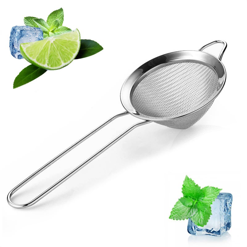 Fine Mesh Strainer with Handle  33 Tea Strainers for Loose Tea Leaf Strainer Coffee Strainers Fine Mesh Stainless Steel Tea Strainer  Durable Stainless Steel Strainer with Handle Cocktail Strainer